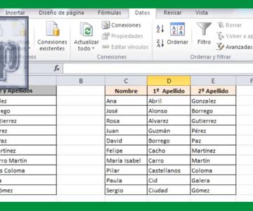 Excel - Separar texto en columnas. Separar palabras en Excel. Tutorial en español HD