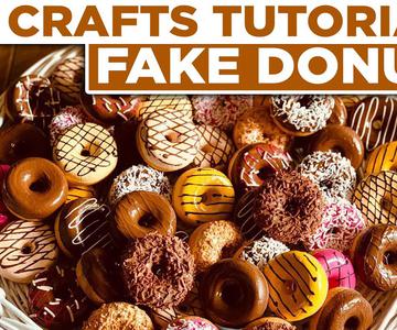 How to make FAKE DONUTS! Sprinkled Chocolate, Strawberry \u0026 Raspberry doughnuts | DIY Tutorial!