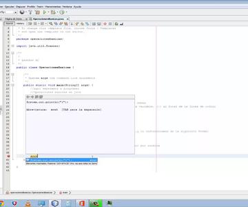 Operaciones Matematicas Basicas en Java - Netbeans, Impresión por Consola