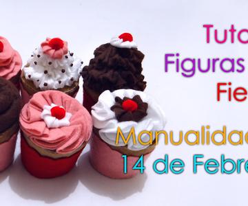 Tutorial Cupcakes de Fieltro - Manualidades 14 de Febrero