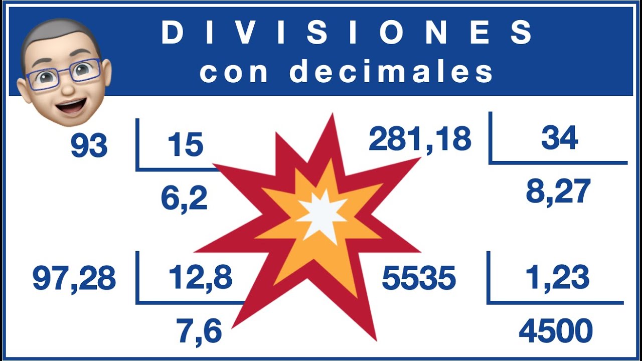 Aritmética: DIVISIONES con números DECIMALES muy muy fáciles y COMPLETAS