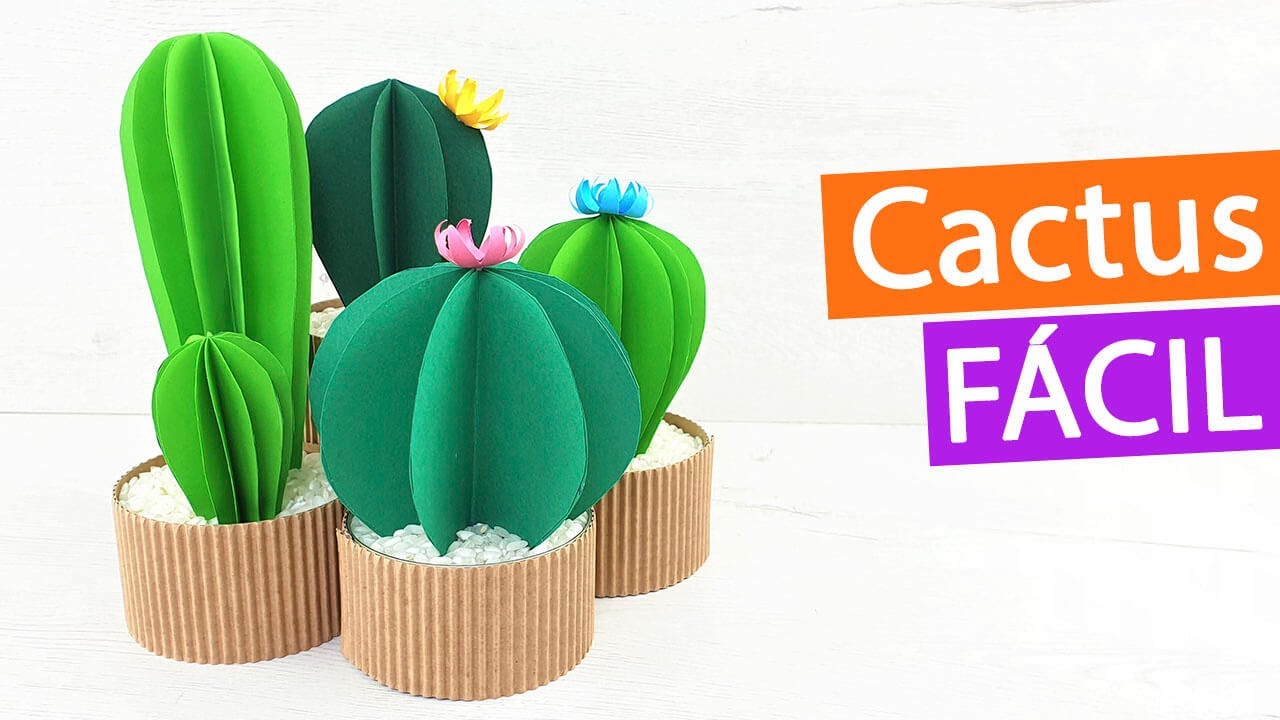 🌵 Cactus de papel para decorar y regalar ¡Muy fácil!