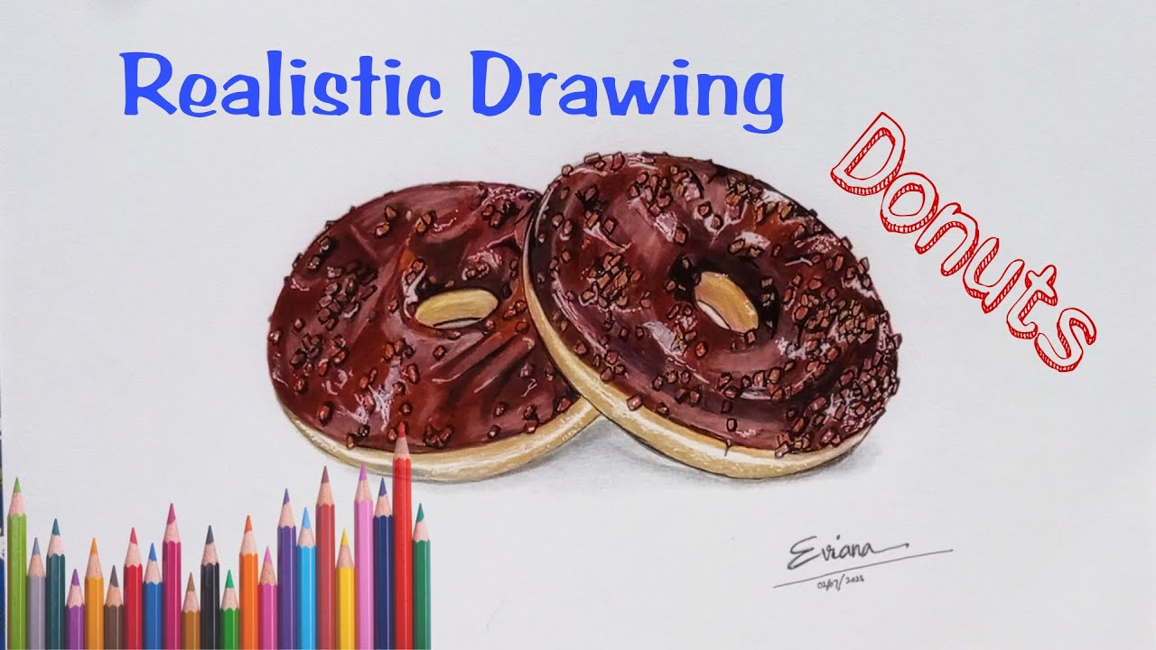 Colored Pencil Realistic Drawing Donuts (step by step) #realisticdrawing #donuts #colorpencil