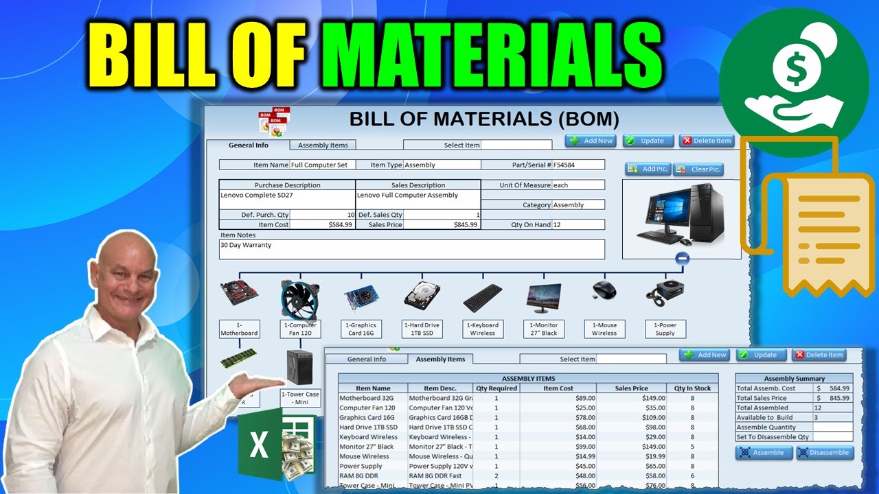 Cómo crear una aplicación de ensamblaje de inventario y lista de materiales (BOM) en Excel