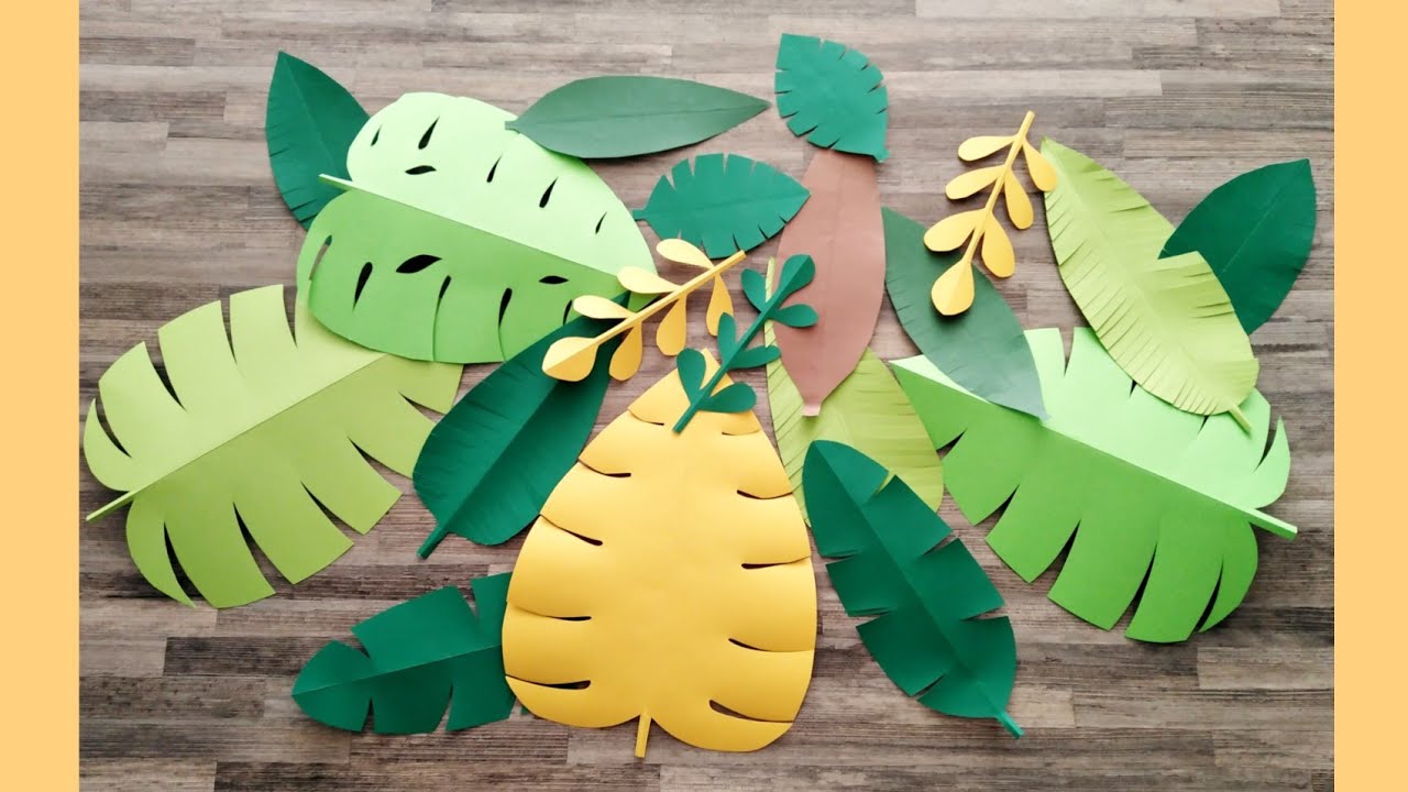 Como hacer hojas tropicales fácil, a mano y sin moldes