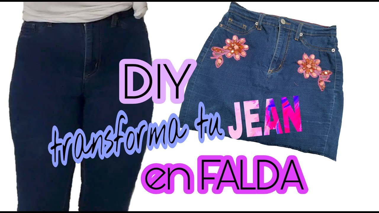 Convierte tus jeans en una FALDA / Renueva tu ropa vieja | Katirya Rodriguez