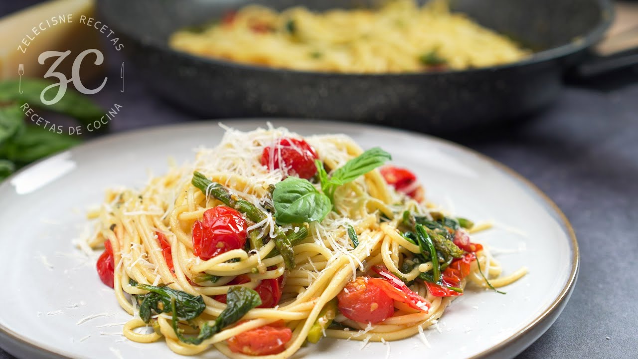 Cuando no tengo tiempo, hago Espagueti fácil y delicioso | Con verduras 🍝😊