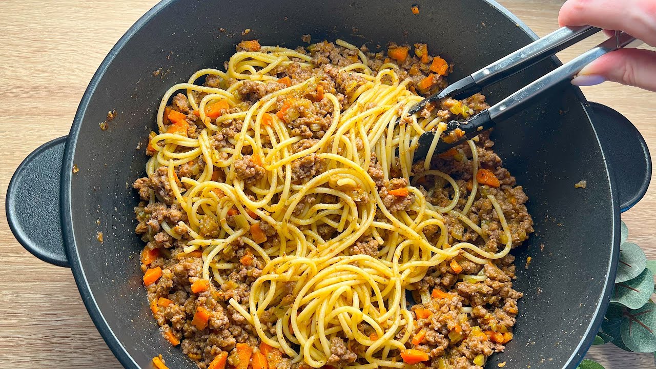 Deliciosos espaguetis con carne picada ❗️ Receta increíblemente deliciosa ❗️