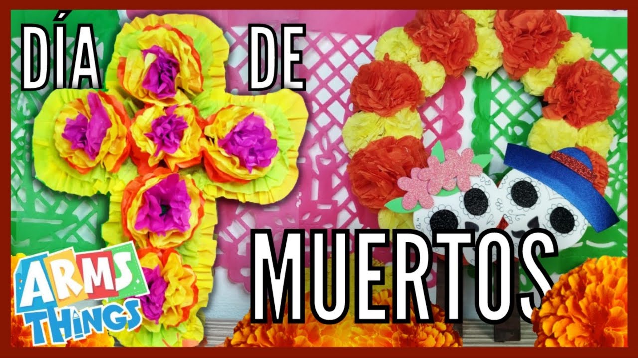 DIY: CORONAS DÍA DE MUERTOS // Coronas de flores // Flores de papel // Rosas de papel 🌹