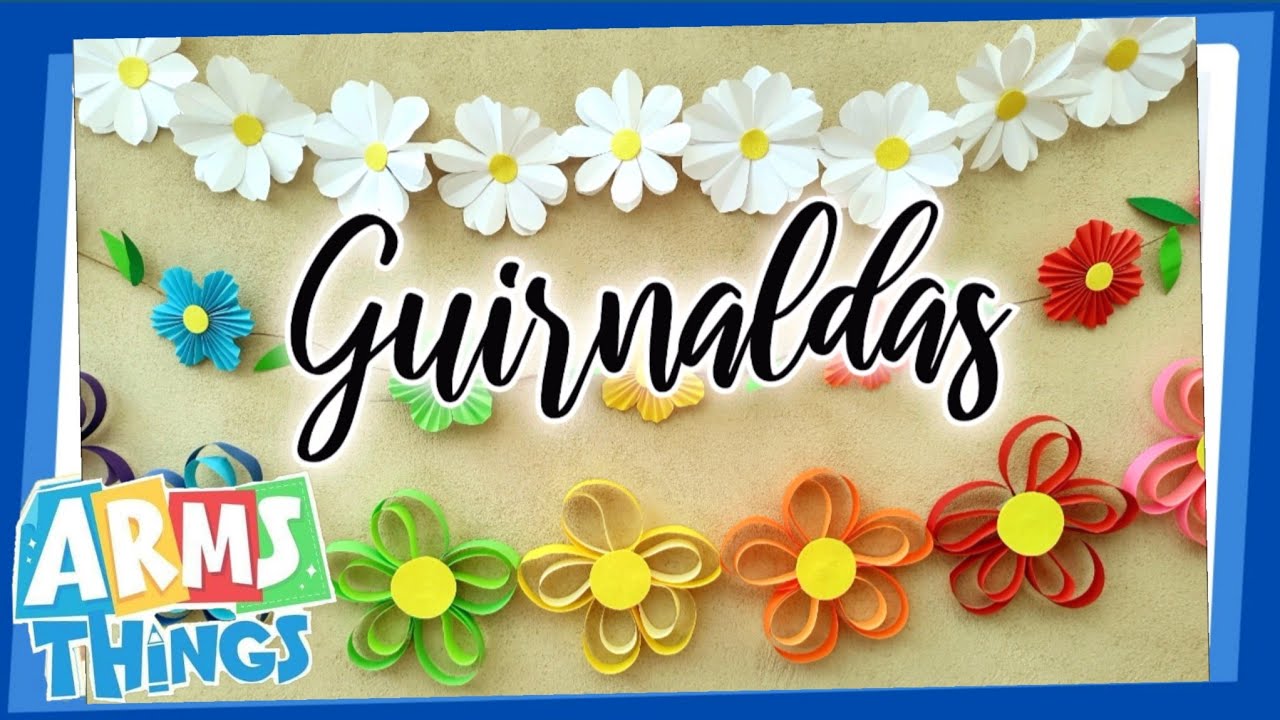 DIY: Guirnaldas con Flores de papel // Flores de papel // Decoración para el día de la primavera 💐