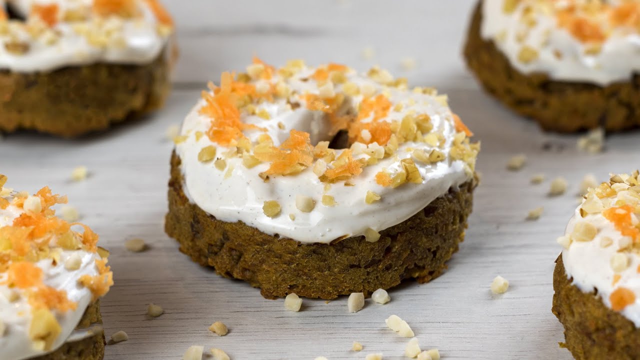 DONUTS de Tarta de Zanahoria 🍩 (SIN AZÚCAR) Donas de CARROT CAKE 🥕
