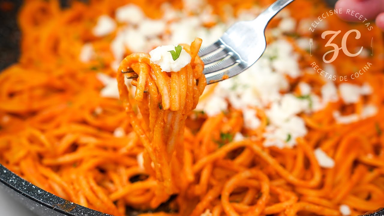 Espagueti Rojo Cremoso 🥰 Extremadamente fácil y deliciosa