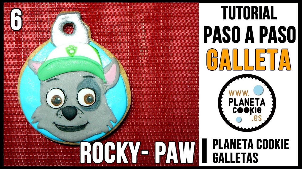 Galleta Rocky (Paw Patrol) #6 Paso a paso tutorial - Fondant Cookies