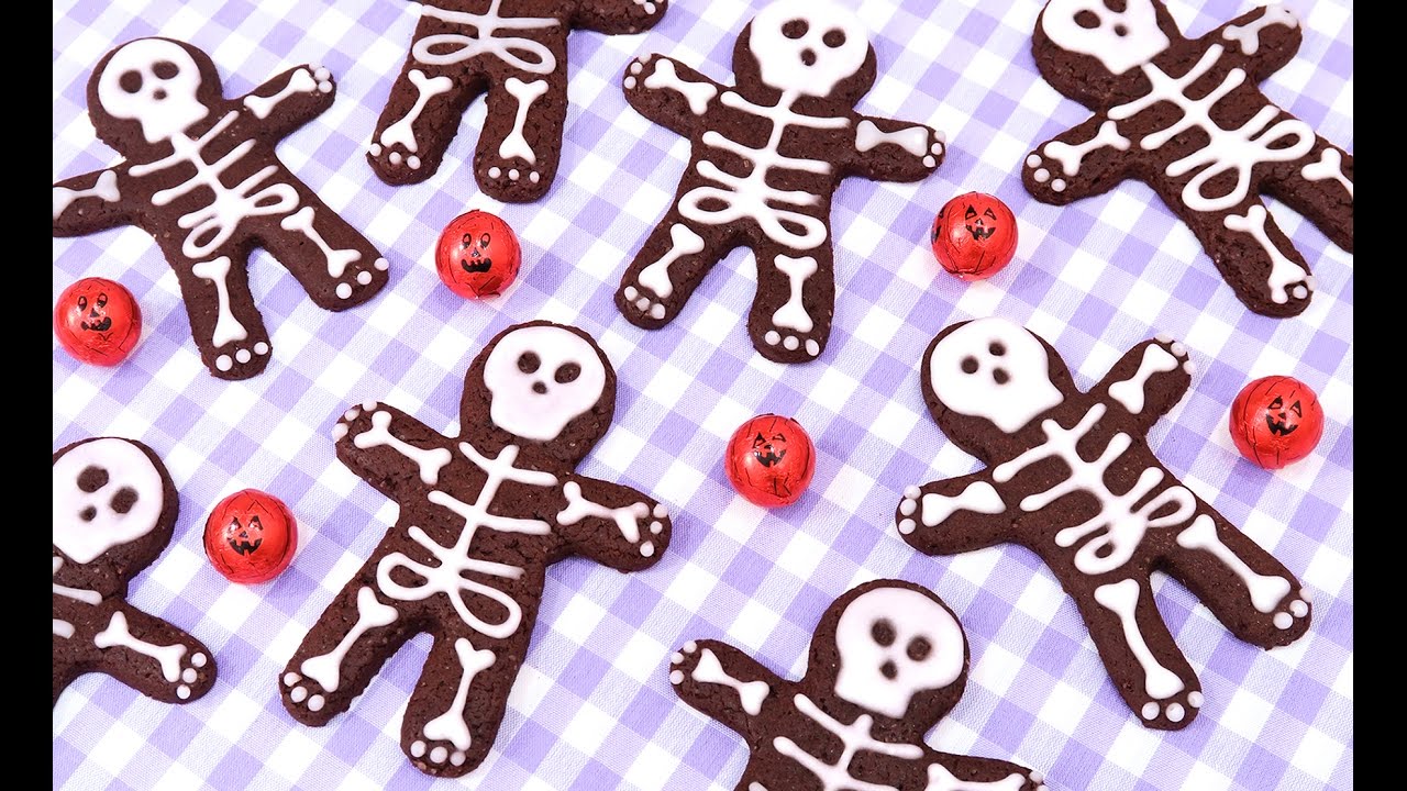 Galletas de Chocolate con Esqueletos | Postres fáciles para Halloween
