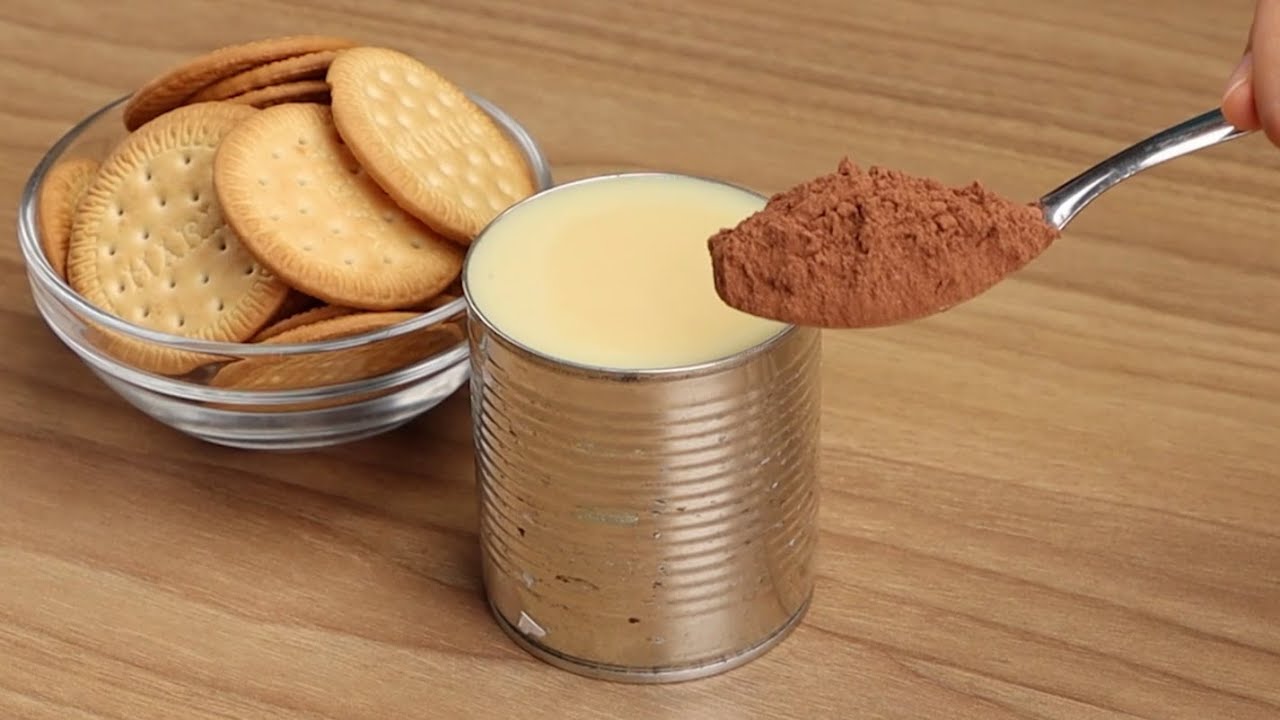 Mezcla leche condensada con galletas y cacao, te sorprenderá el resultado. Solo 3 ingredientes.