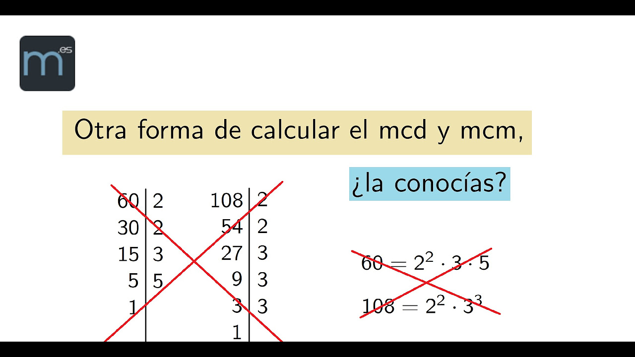 Otra forma de calcular el mcd y mcm, ¿la conoces?