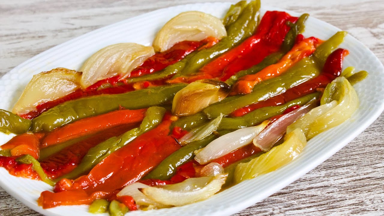 Pimientos Asados al HORNO. Dieta Mediterránea Recetas - Verduras asadas al horno.