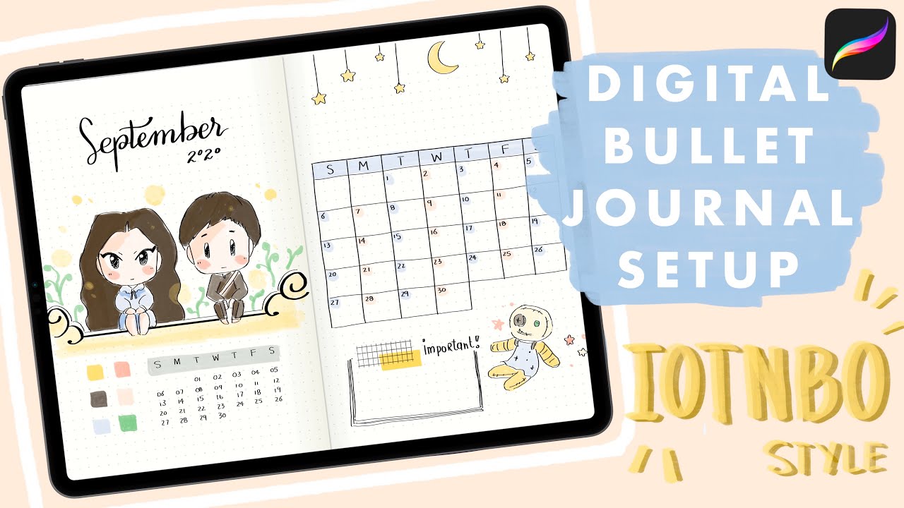 PROCREATE TUTORIAL: How to set up your Digital Bullet Journal on iPad ✨ IOTNBO Theme ✨Sept BUJO