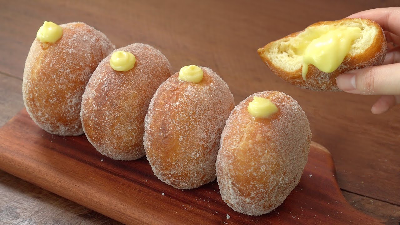 Receta de donut de natillas suaves y esponjosas:: receta de crema de natillas realmente deliciosa