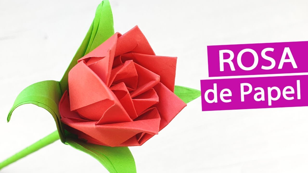 🌹 Rosa papel fácil y rápida - Flores de papel con Origami