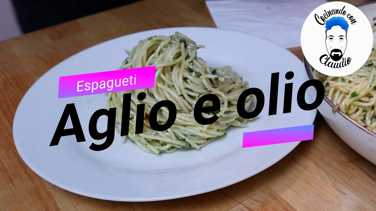 Spaghetti aglio e olio, \"Knoblauch und Olivenöl\". Schnell und einfach.