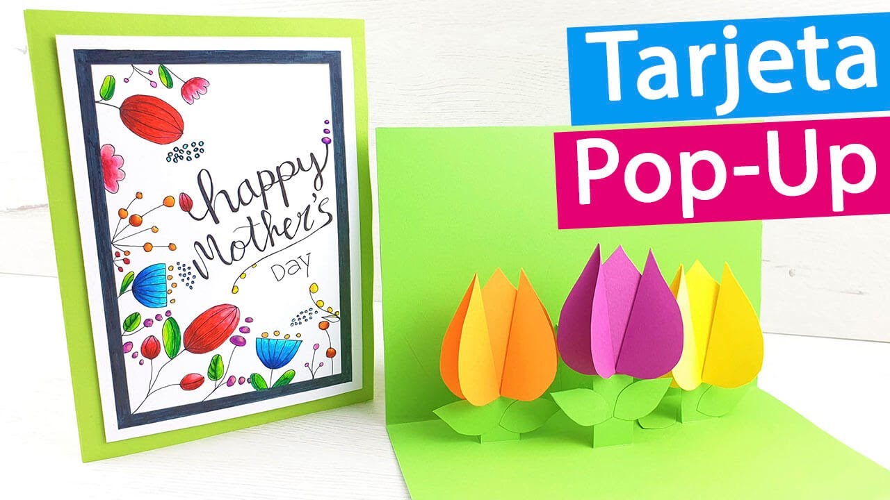 🌷 Tarjeta POP UP de tulipanes para regalar el Día de la Madre