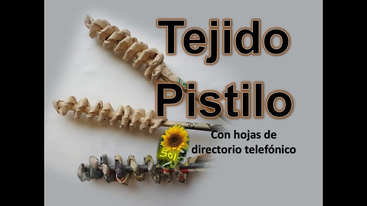 Tejido pistilo cestería con papel periódico - Pistil woven baskets with newspaper