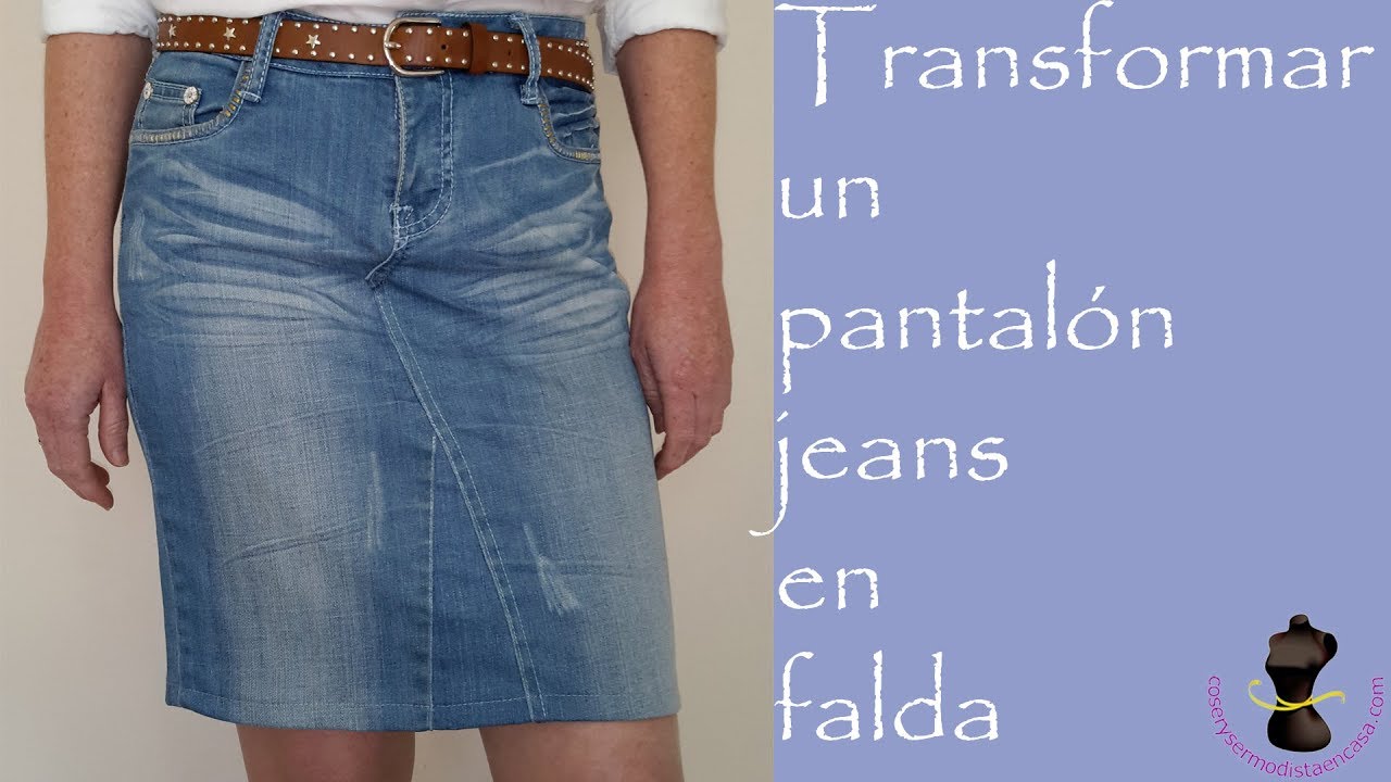 Transforma un pantalón jeans en falda