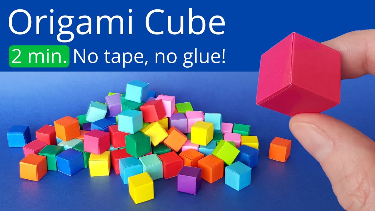 Tutorial fácil de cubo de origami en 2 minutos 🧊 Cómo hacer bloques de Minecraft o Lego en papel