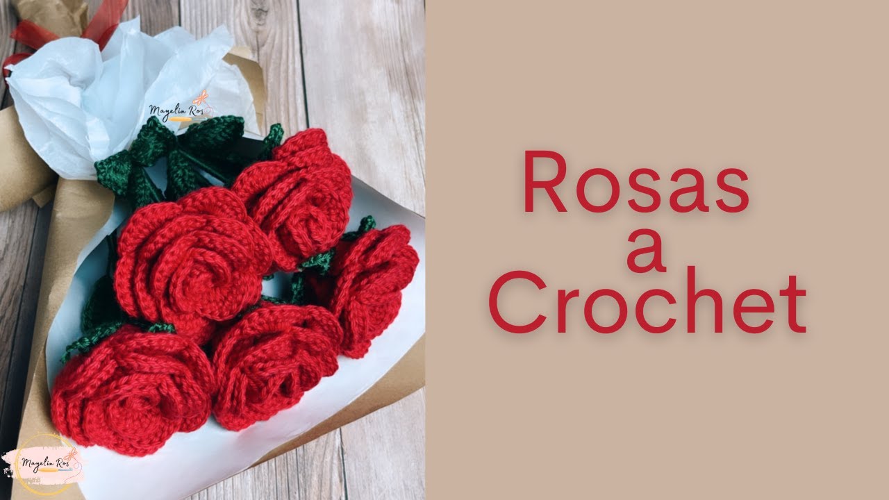 Tutorial Rosas Tejidas a Crochet Fácil💜Mayelin Ros