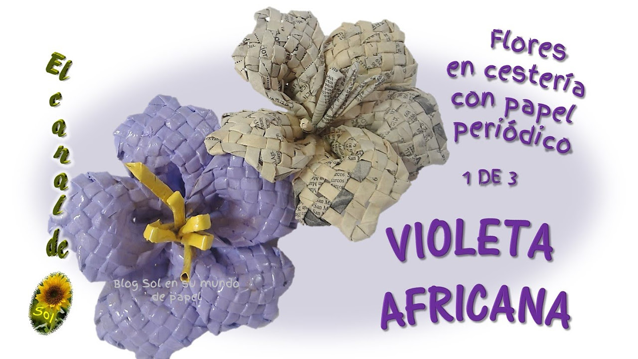 Violeta africana, flores de papel - African violet, paper flowers
