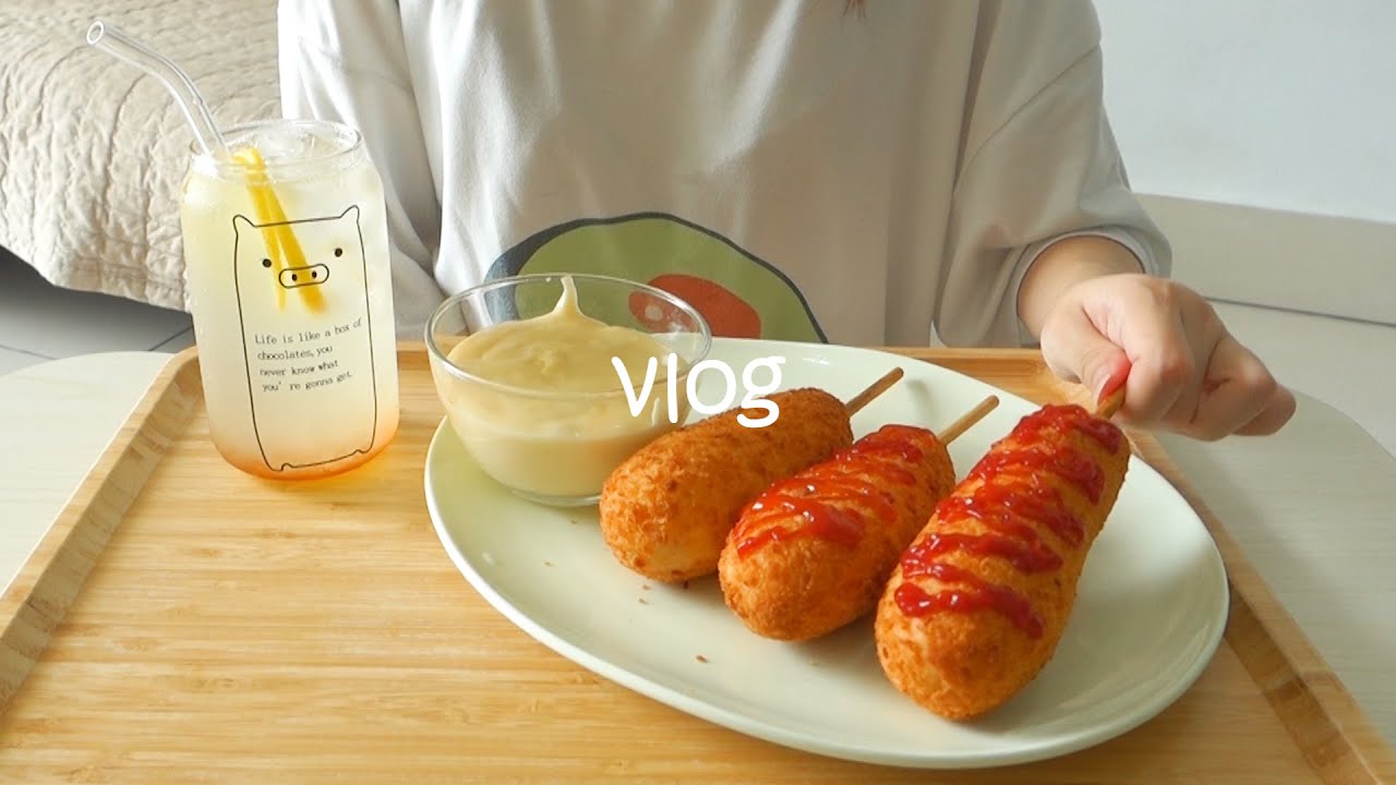 Vlog: Corn dog with cheese sauce 🌭 | Creamy tomato spaghetti 🍝 | Candied strawberry 🍓