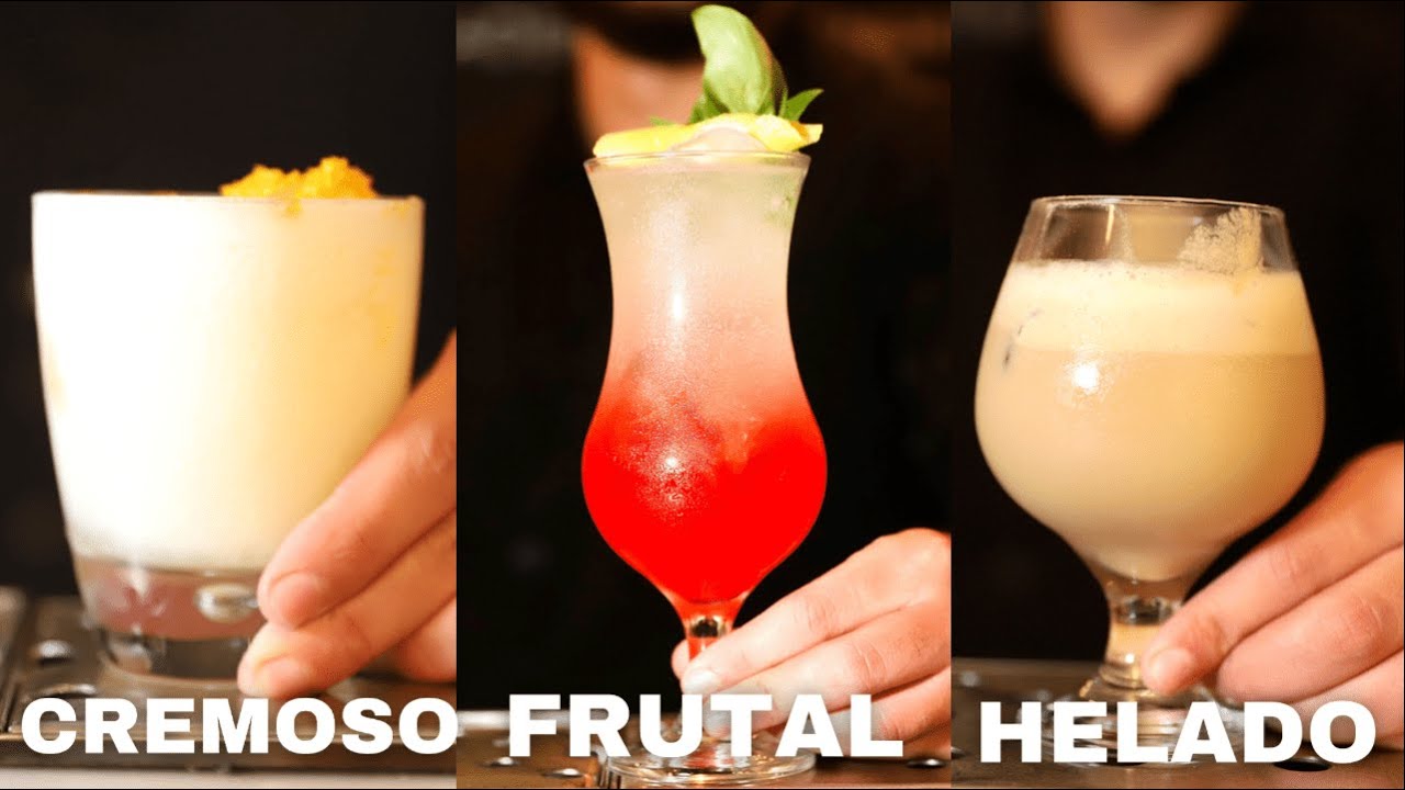 3 COCTELES CON VODKA | FRUTAS 🍊| HELADO 🍨| Recetas FACILES en CASA con limón, naranja y coco.