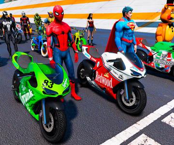 Increible nueva pista carrera de motos con Spiderman, Antman, Venom, Superman y mas personajes GTA 5