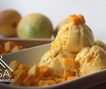 Mira cómo preparar un delicioso helado vegano de mango | En Casa Con Telemundo