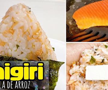 Salmón y Queso crema! Prepara un Onigiri Bola de arroz Japonés! RECETAS RÁPIDAS