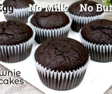 Super Moist Brownie Cupcakes | No Egg No Milk No Butter Cake | ASMR Cooking