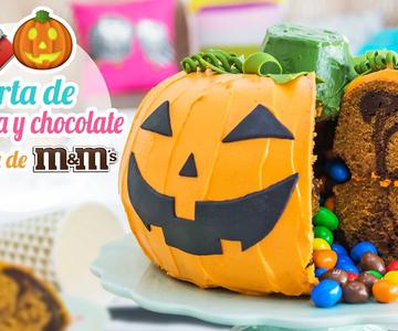 Tarta de calabaza y chocolate rellena de M\u0026M´s | Especial Halloween | Quiero Cupcakes!