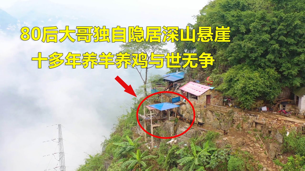 探访贵州一80后大哥，独自隐居在深山悬崖上十多年，养羊养鸡与世隔绝【青云迹】