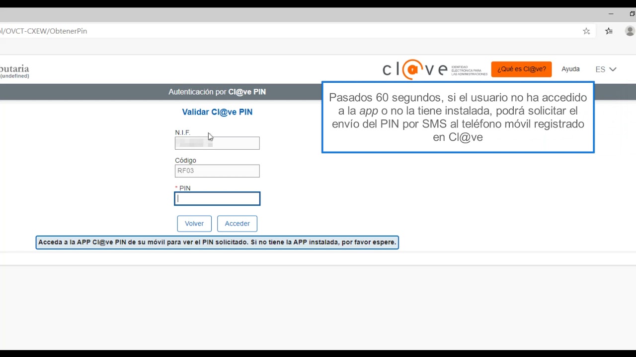 Acceso e identificación con Cl@ve PIN (obtención de Cl@ve PIN)