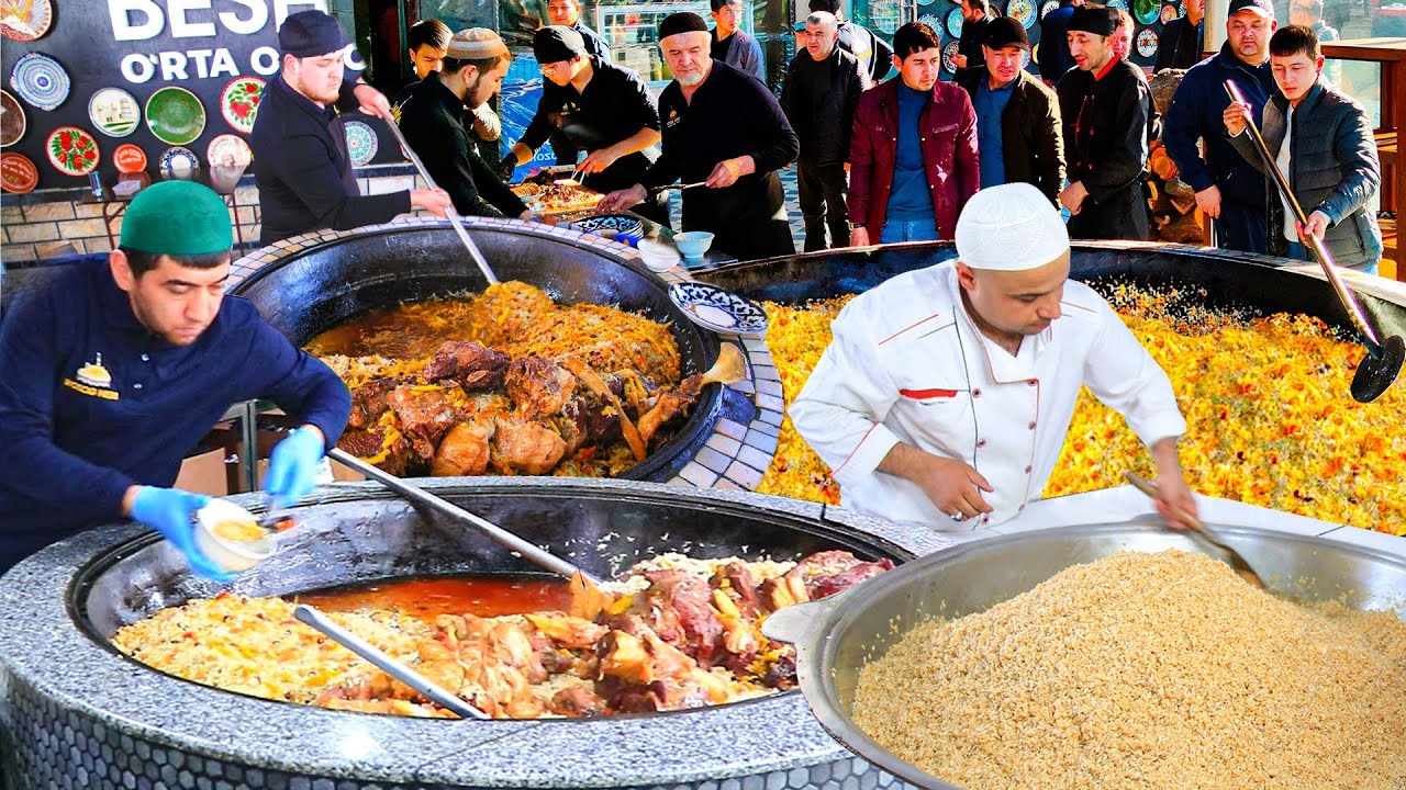 Centros de pilaf más populares de Uzbekistán l Gran video del canal \"GREAT FOOD\"