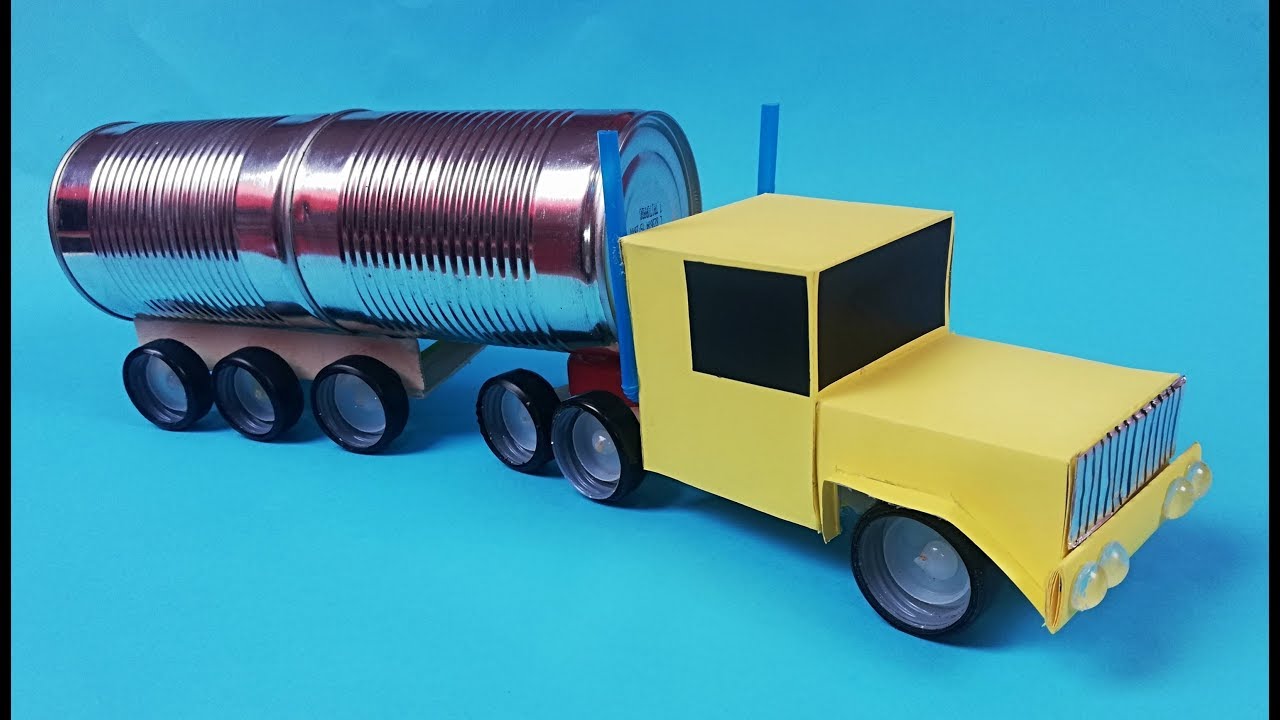 Como hacer un camion con materiales de reciclaje. Camión trailer