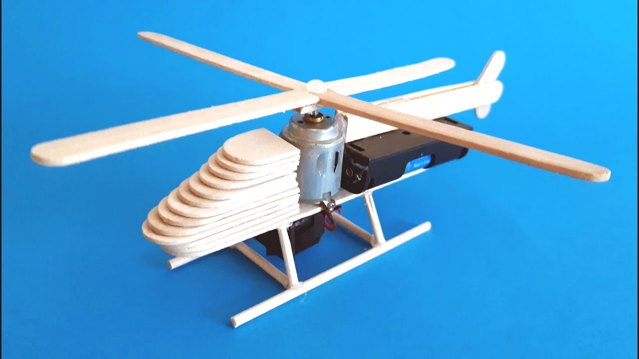 Como hacer un helicóptero eléctrico con PALITOS de helado