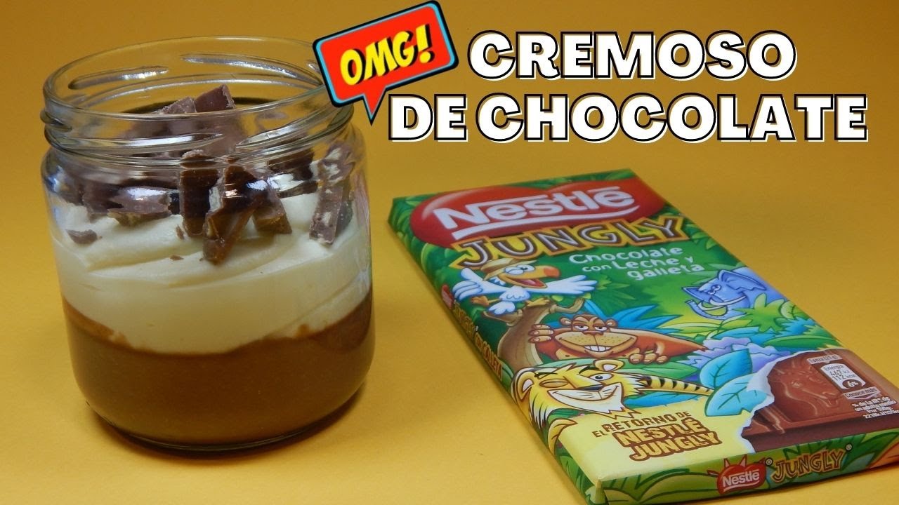 |CREMOSO DE CHOCOLATE| - Mousse de chocolate blanco y crujiente de chocolate Jungly