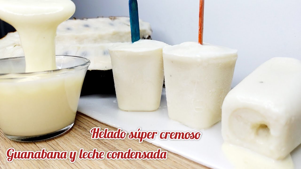 Guanabana y leche condensada. helados súper cremosos.
