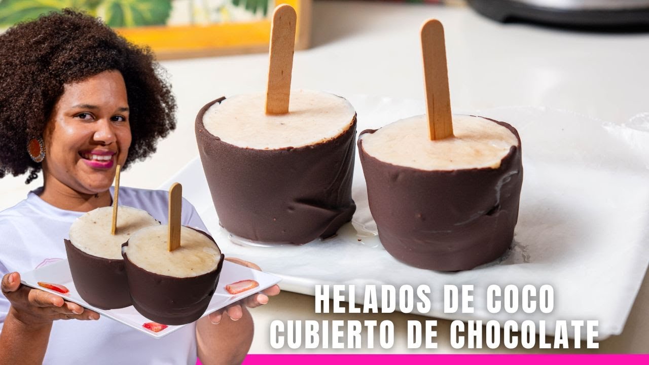 HELADO DE COCO CREMOSO CUBIERTO DE CHOCOLATE/ COCONUT ICE CREAM