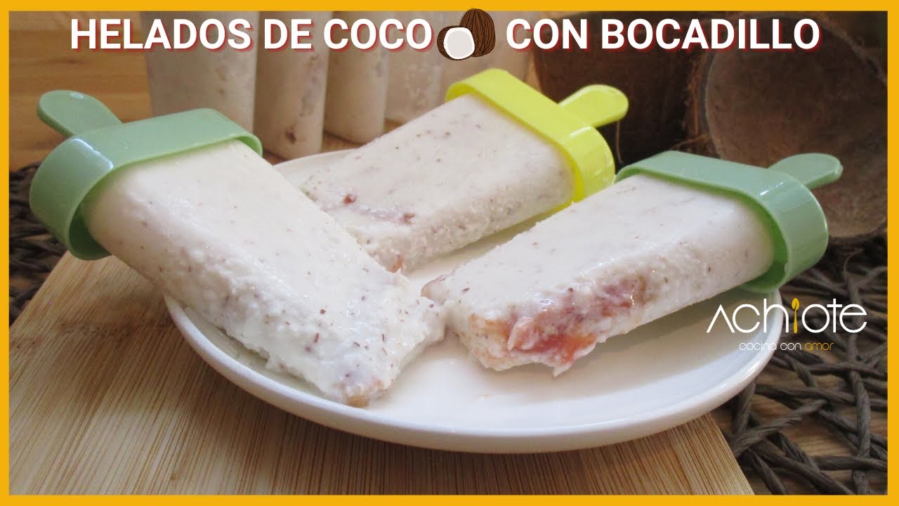 HELADOS DE COCO CASEROS con Bocadillo | Si tienes Coco, prepara estos Helados Cremosos y Deliciosos