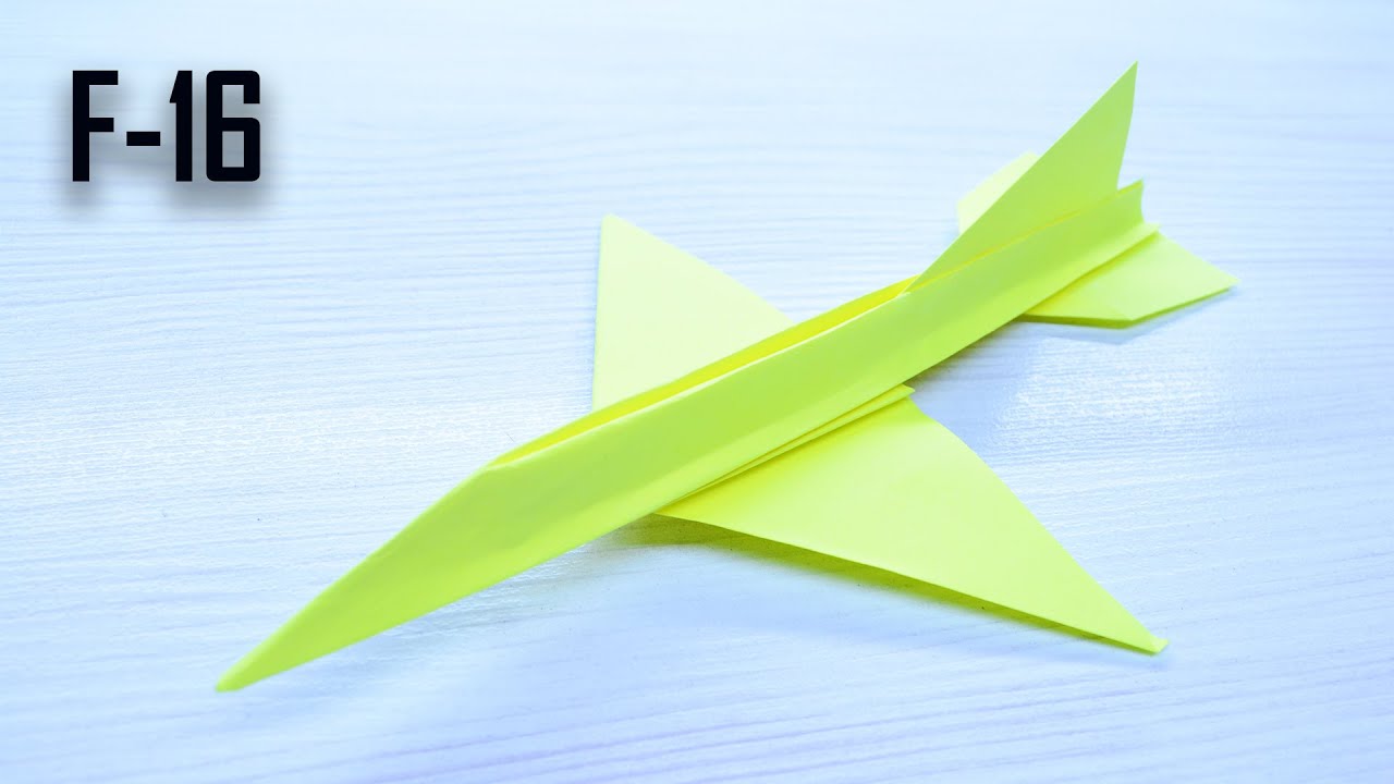 How to make an F16 jet fighter paper plane - Easy origami plane