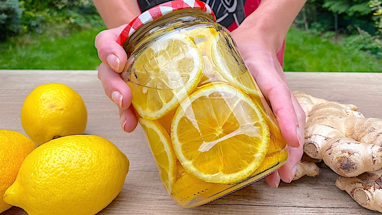 🍋🍯 ¡Limón y jengibre en un frasco para inmunidad / de resfriados / de virus / para la salud!
