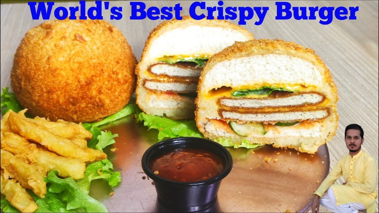 Most Famous Burger In Korea | Korean Street Food | Extra Crispy Fried Burger | Alif Kitchen